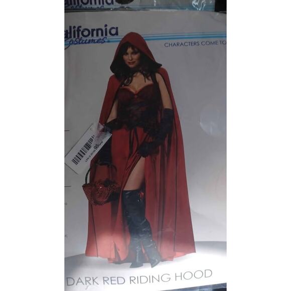 DARK RED RIDING HOOD COSTUME- NEW - Picture 1 of 2